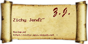Zichy Jenő névjegykártya